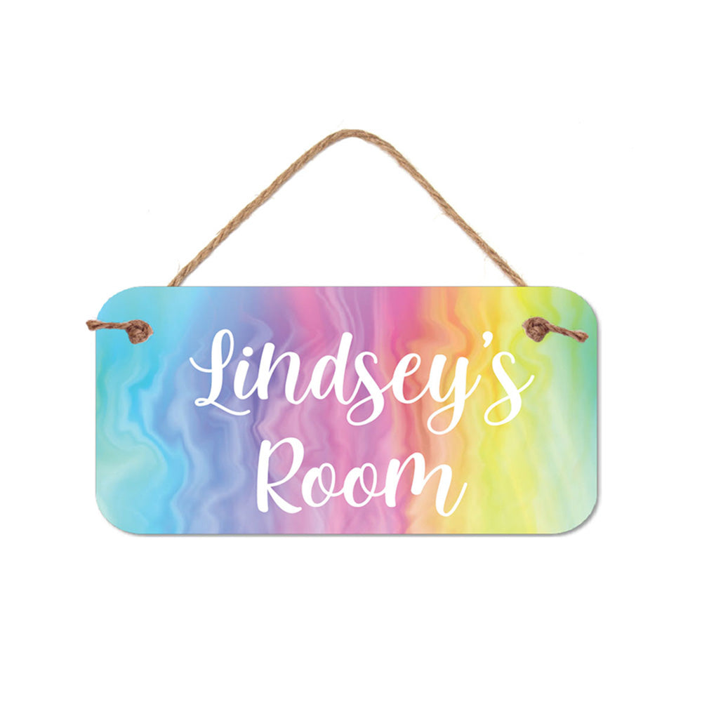 Personalized Rainbow Swirl Name Sign -5" x 10" Sign