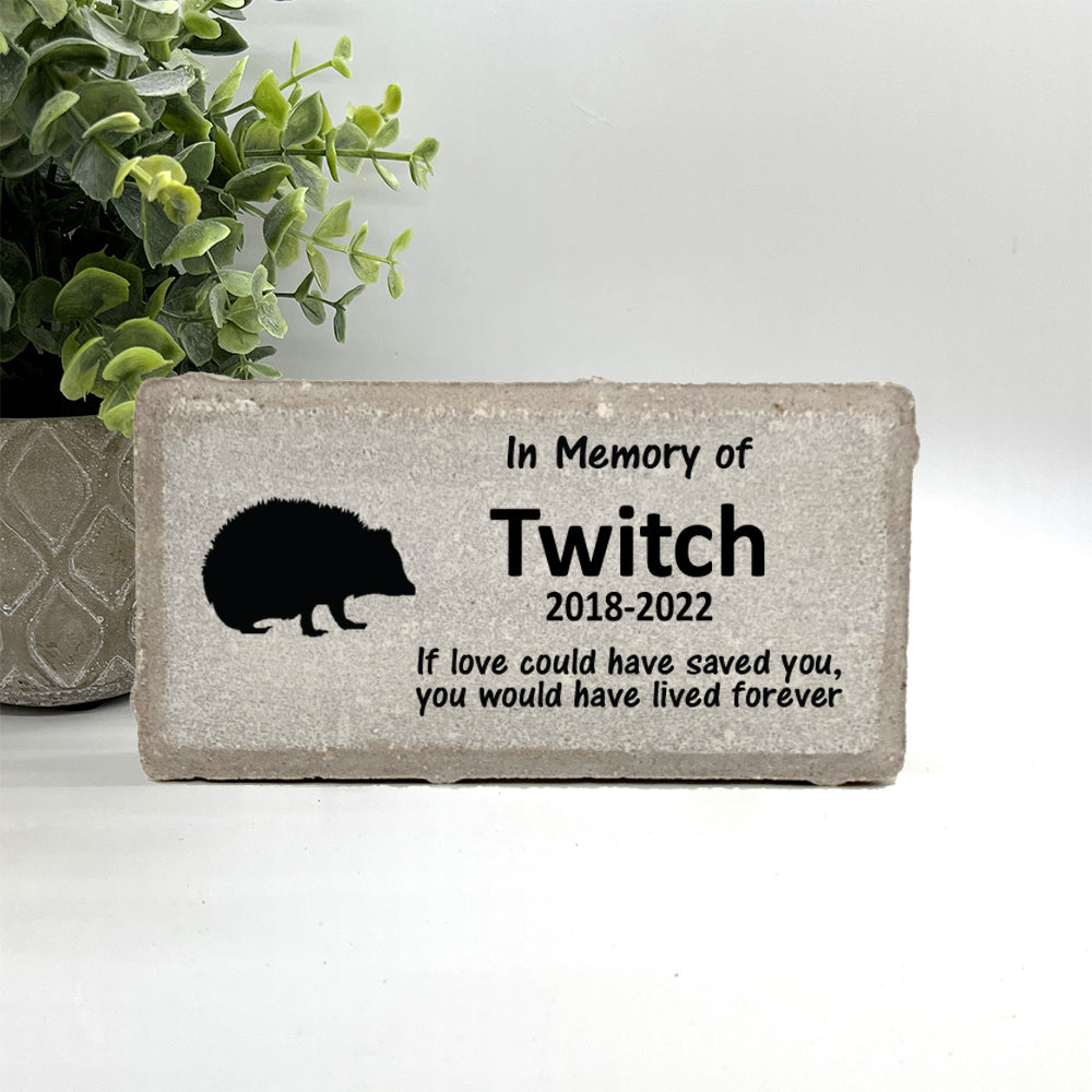 Hedgehog Memorial Stone - Loss of Hedgehog Sympathy Gift
