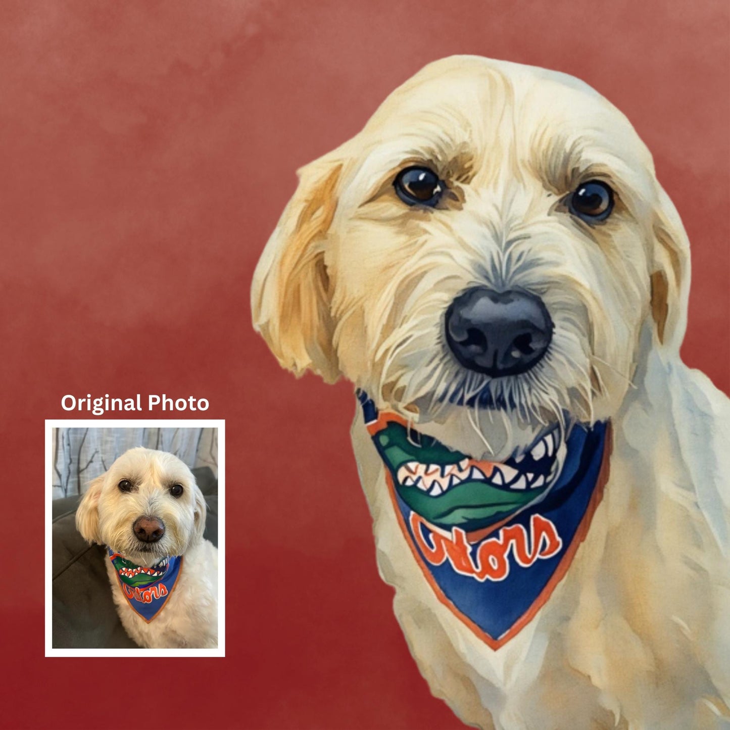 Custom Digital Pet Portrait or Printed Pet Portrait on Canvas – Personalized Pet Artwork - Pet Memorial Gift - Dog, Cat & Pet Lovers Gift