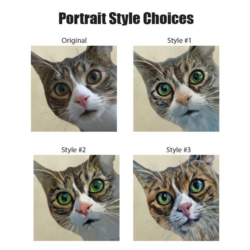 Custom Pet Portrait Closeup from Photo - Painting Style & Background Choice - Personalized Pet Canvas - Memorial Gift - Dog, Cat Lovers Gift