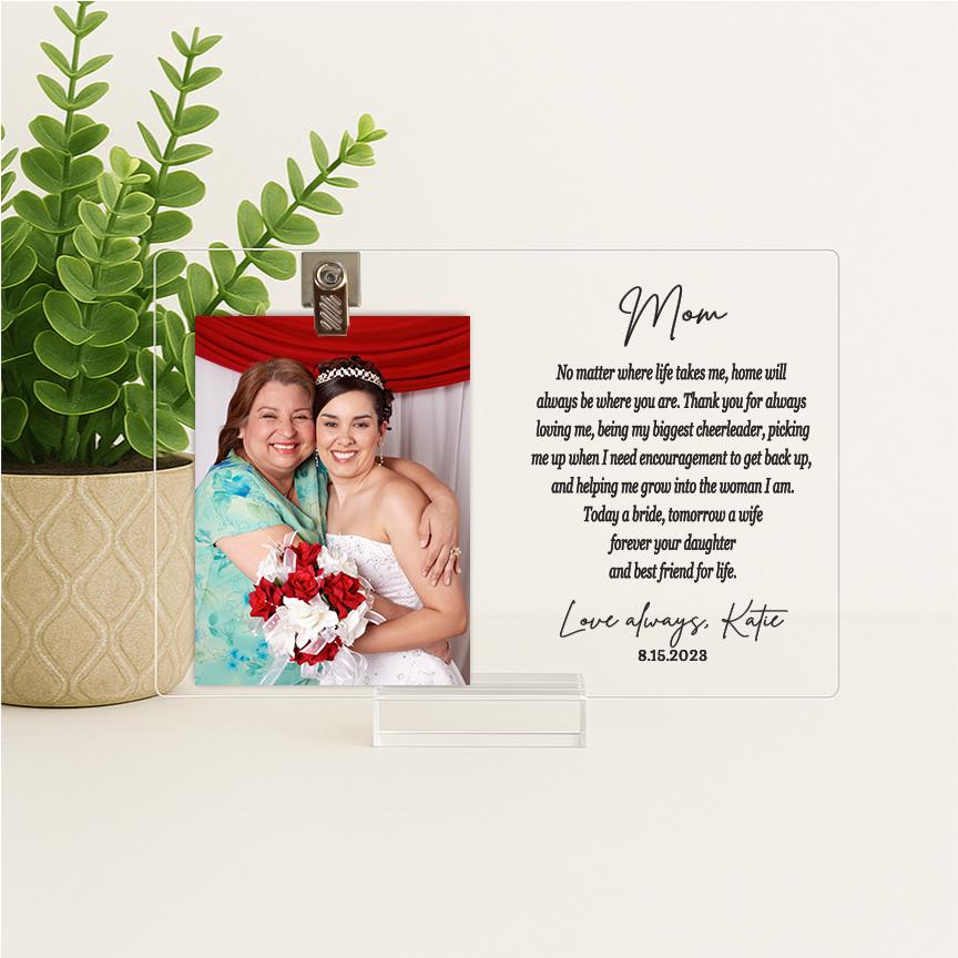 Mother of the Bride Gift from Bride, Wedding Gift Mom, Mother of the Bride Picture Frame, Mother of the Bride Gift Poem, Acrylic Frame
