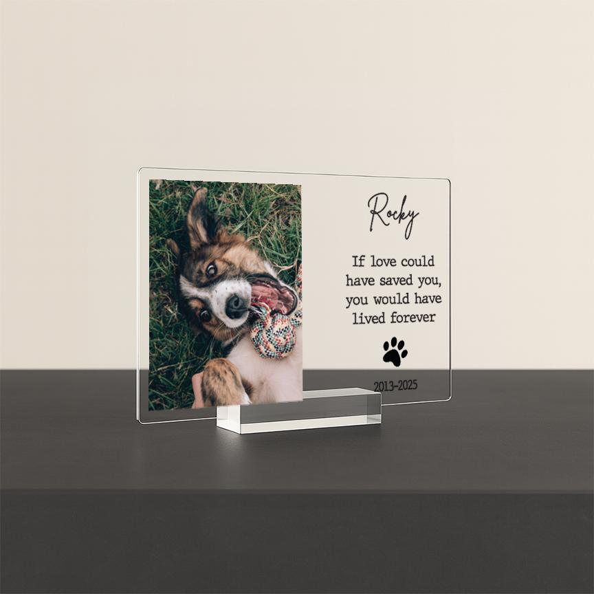 Pet Memorial Frame, Pet Memorial Gift Plaque, Dog or Cat Loss Sympathy Keepsake, Pet Bereavement Gift, Custom Acrylic Photo Gift - MemorialGiftsandmore -
