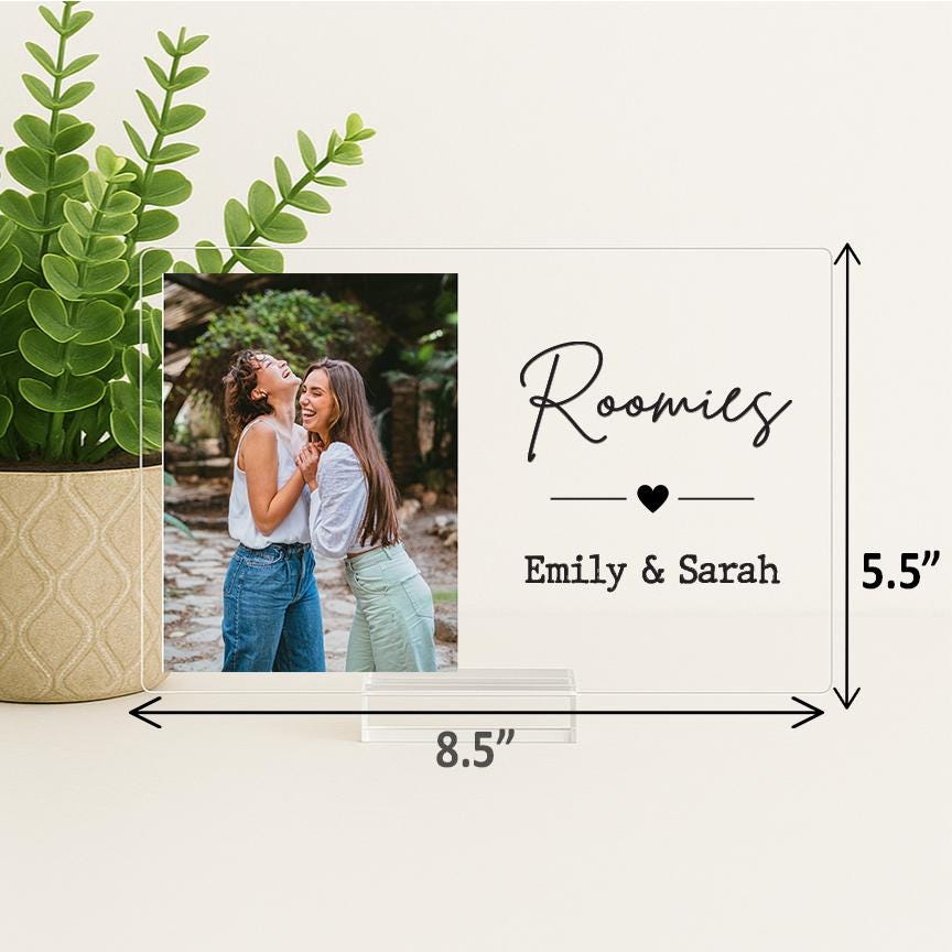 Roomies Frame, Roommate Gift Ideas, Personalized Roomies Frames, Custom Acrylic Roomies Picture Frame, Best Friend Gift