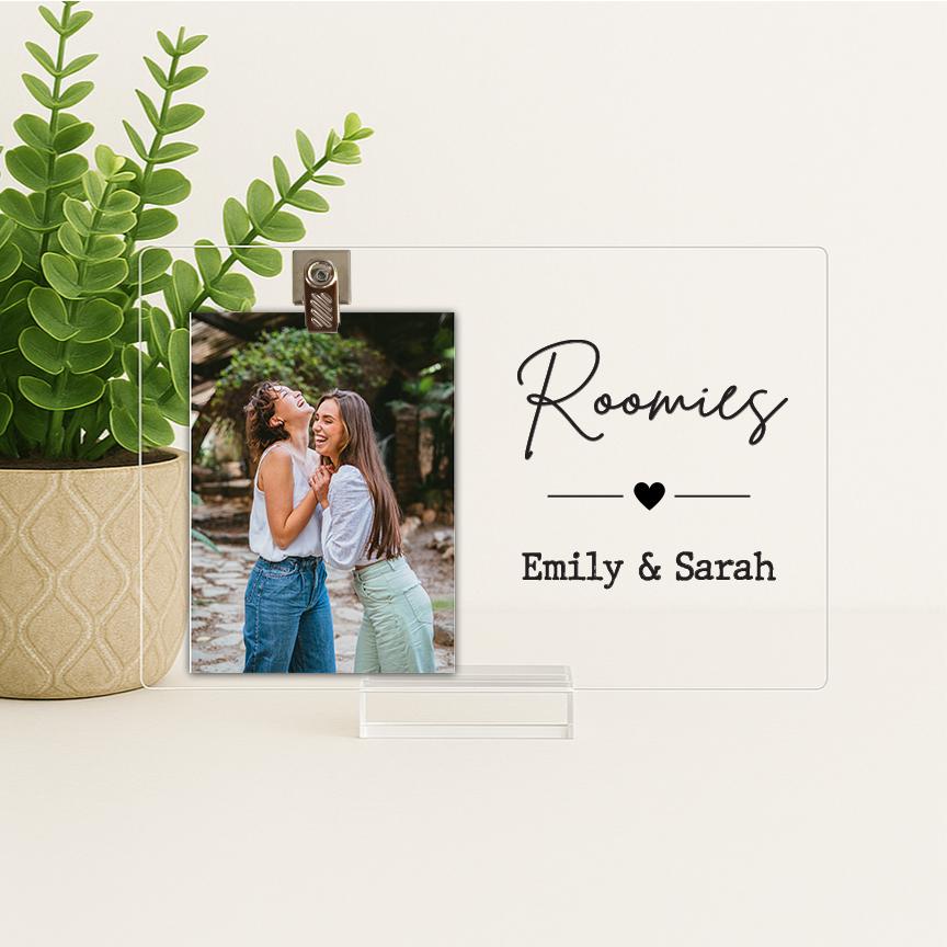 Roomies Frame, Roommate Gift Ideas, Personalized Roomies Frames, Custom Acrylic Roomies Picture Frame, Best Friend Gift
