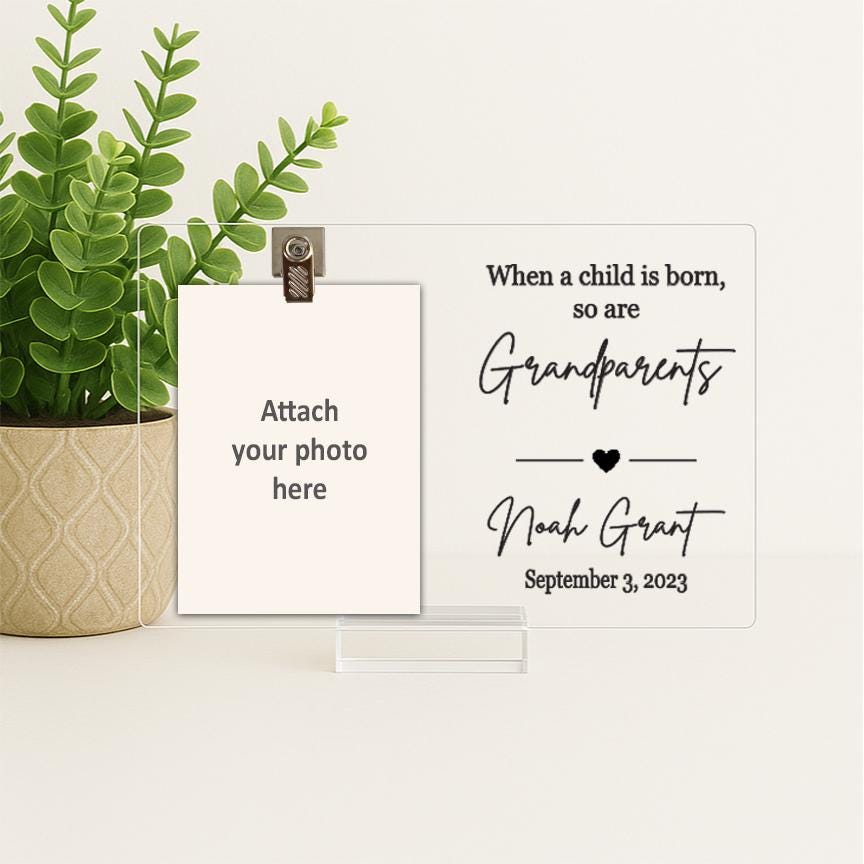 New Grandparent Gift Grandparent Picture Frame Grandparents Gifts Personalized Grandparents When a child is born so are grandparents