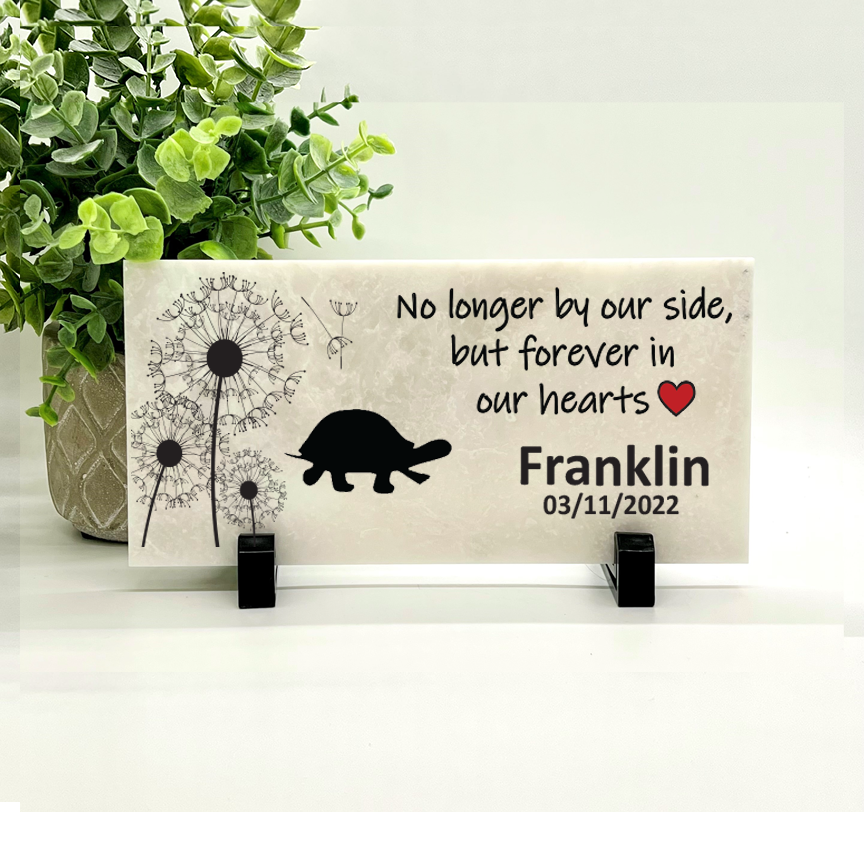 Turtle Memorial Stone - No Longer by our side but forever in our hearts