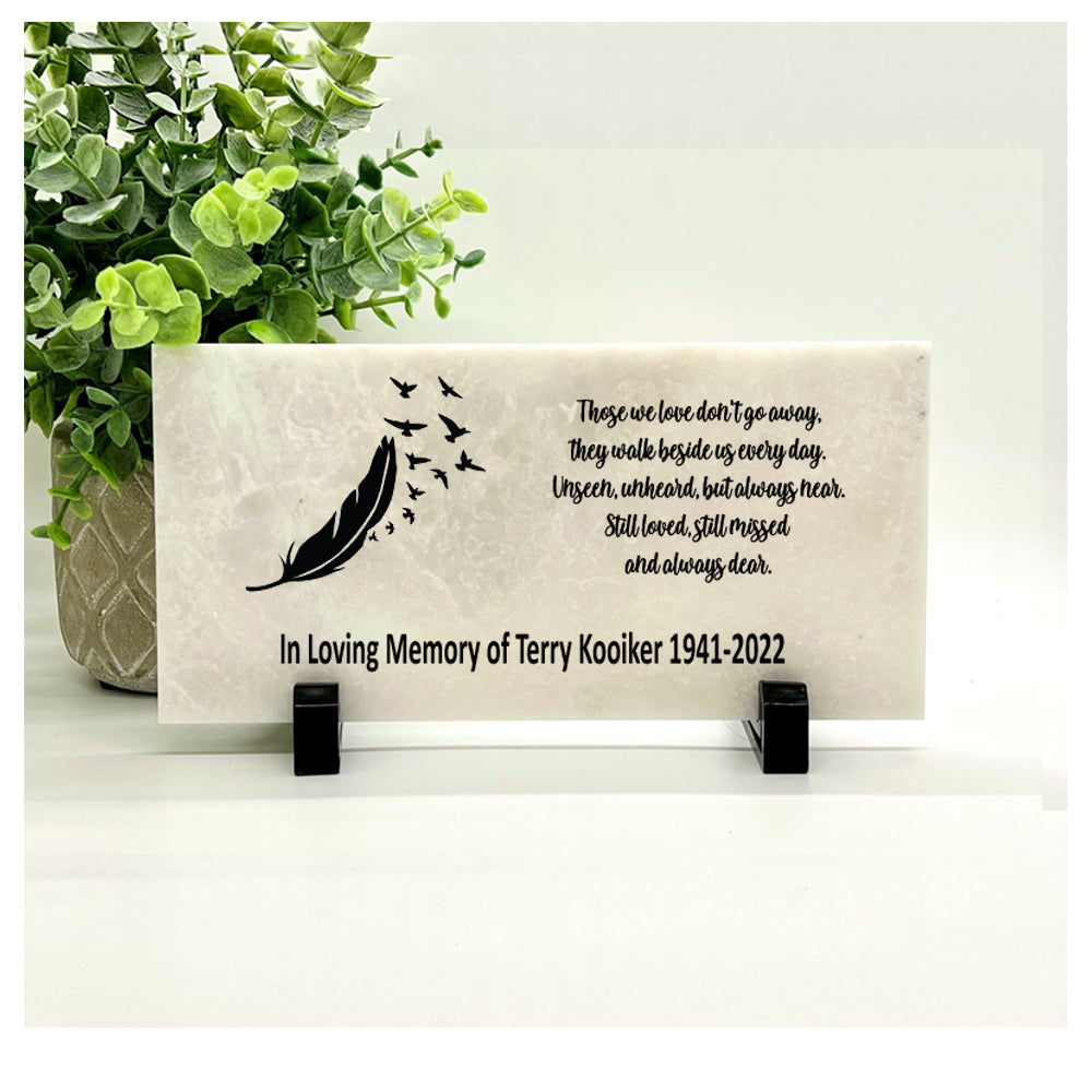 Memorial Stone - Sympathy Gift Bereavement Gift Funeral Gift - Feather Memorial -In Memory of -Custom Memorial Gift - Feather with birds