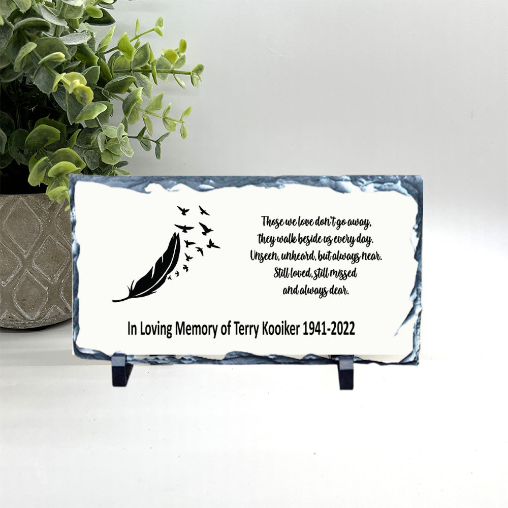 Memorial Stone - Sympathy Gift Bereavement Gift Funeral Gift - Feather Memorial -In Memory of -Custom Memorial Gift - Feather with birds