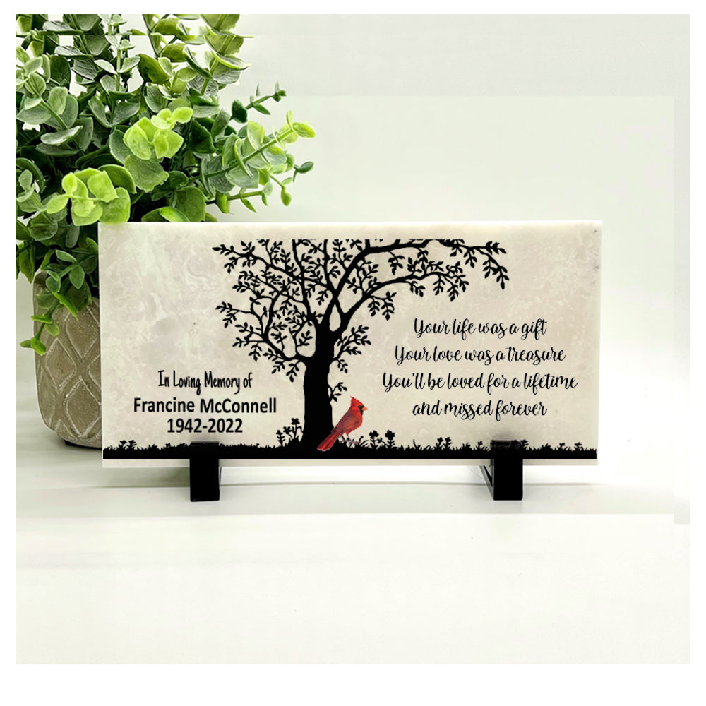 Memorial Stone - Sympathy Gift Bereavement Gift Funeral Gift - Cardinal Memorial - Condolence Gift - Custom Memorial Gift - Tree Cardinal