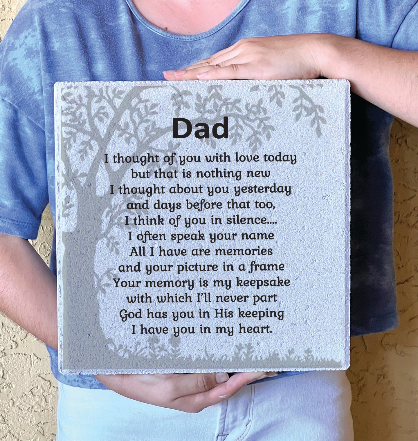 Personalized Memorial Garden Stone - 12" x 12" -I thought of you with love today.....