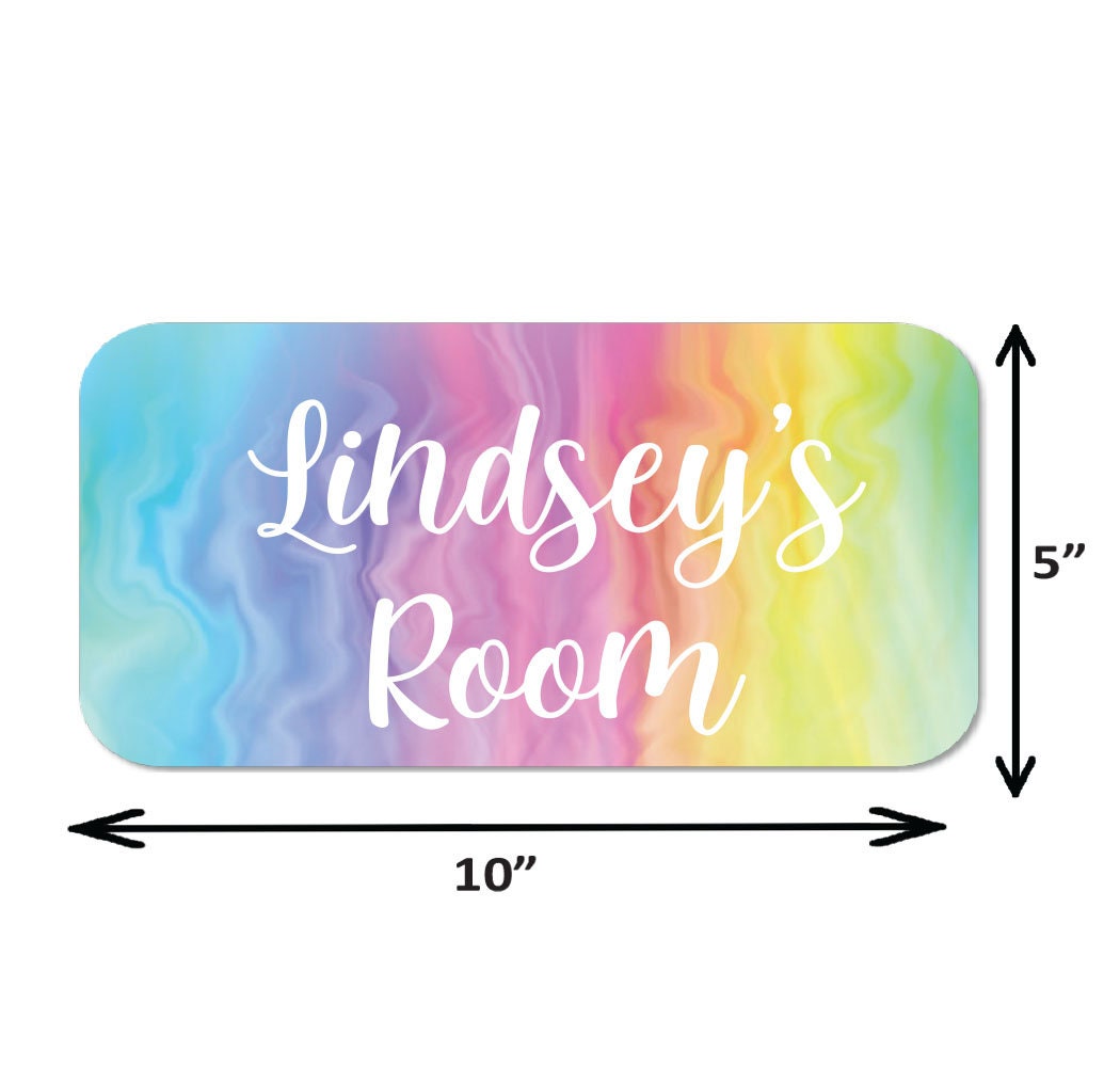 Personalized Rainbow Swirl Name Sign -5" x 10" Sign