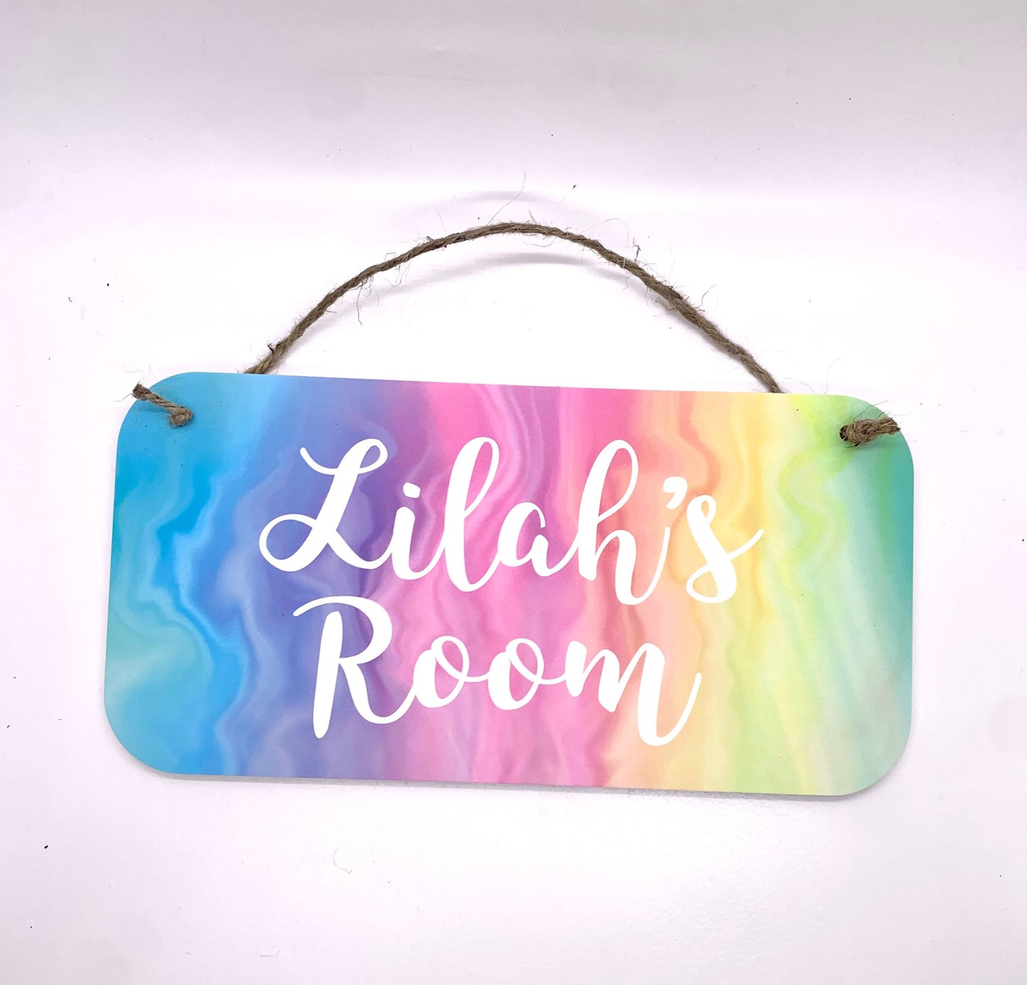 Personalized Rainbow Swirl Name Sign -5" x 10" Sign