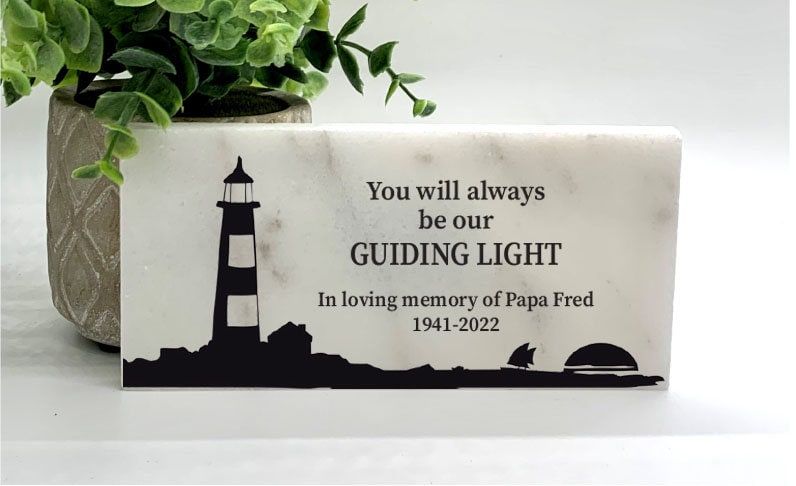Memorial Stone -Lighthouse Memorial - Sympathy Gift Bereavement Gift Funeral Gift - Condolence Gift - Custom Memorial Gift- Guiding Light
