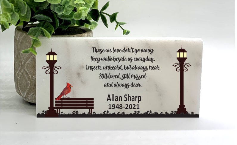 Memorial Stone - Sympathy Gift Bereavement Gift Funeral Gift - Cardinal Memorial - Condolence Gift - Custom Memorial Gift - Bench Cardinal