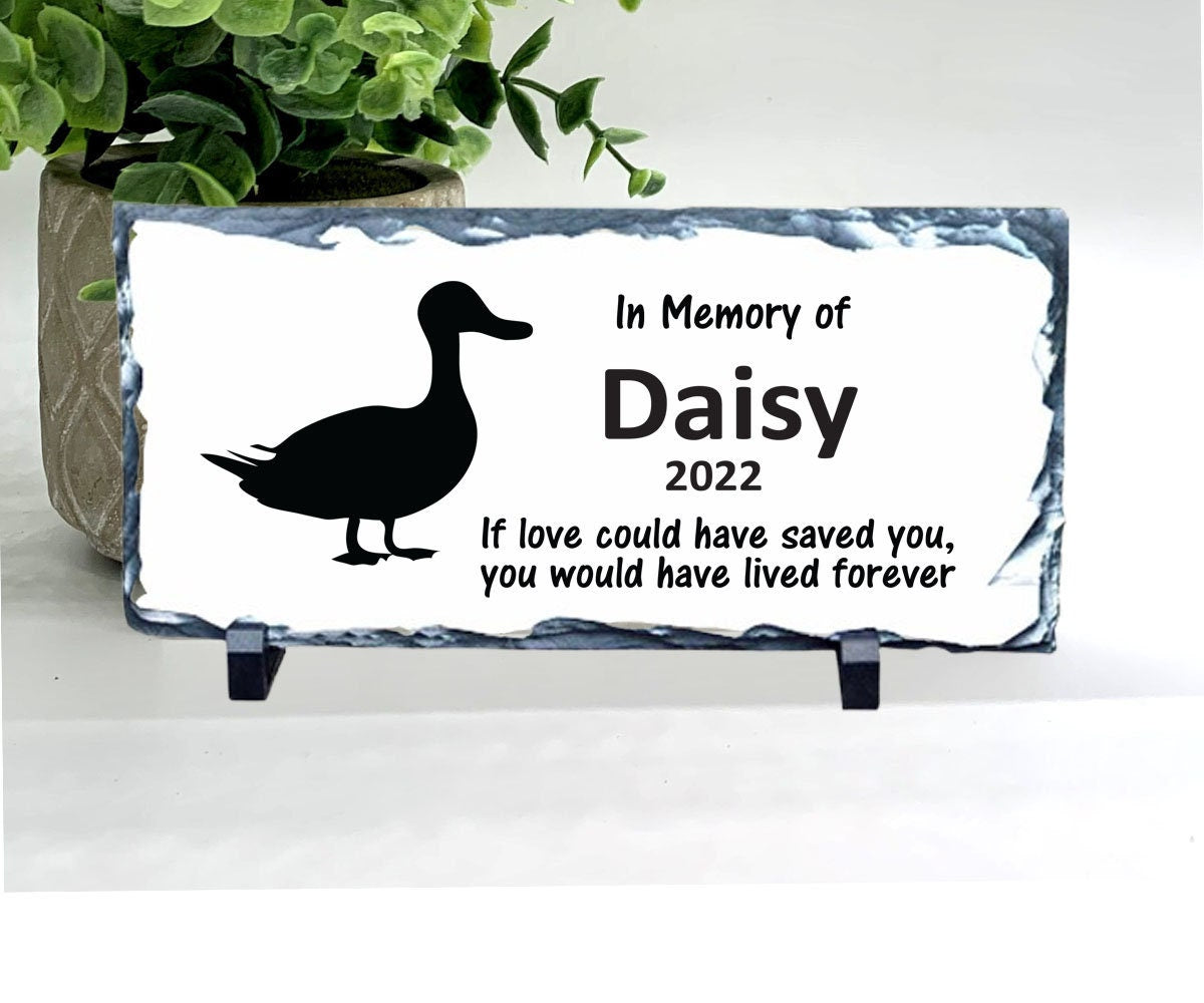 Duck Memorial Stone - Personalized Pet Keepsake - Loss of Duck - Duck Sympathy Gift - Pet Loss Gifts - Custom Duck Memorial