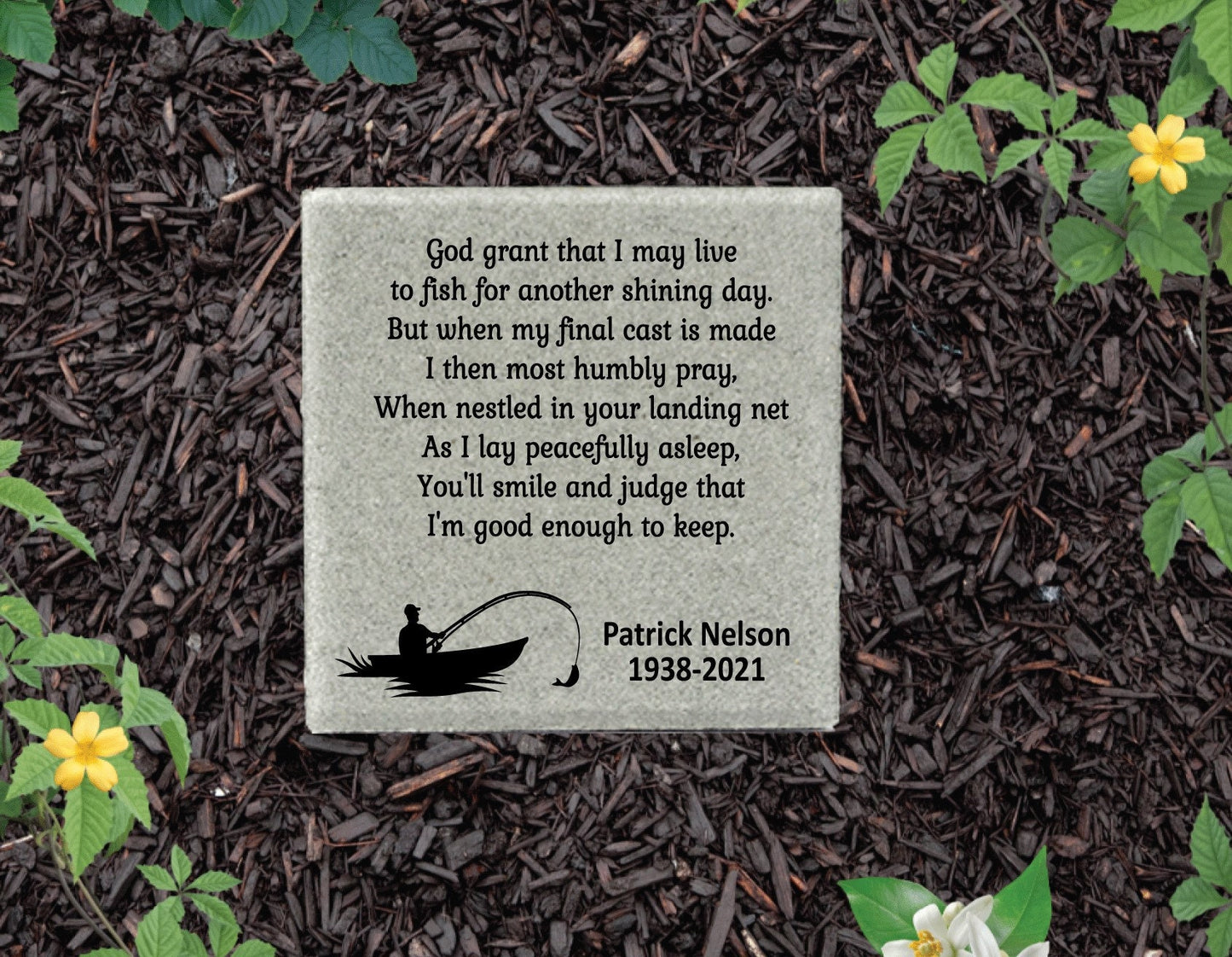 Memorial Stone - Sympathy Gift Bereavement Gift Funeral Gift - Fishermans Prayer Memorial - Condolence Gift - Custom Memorial Gift