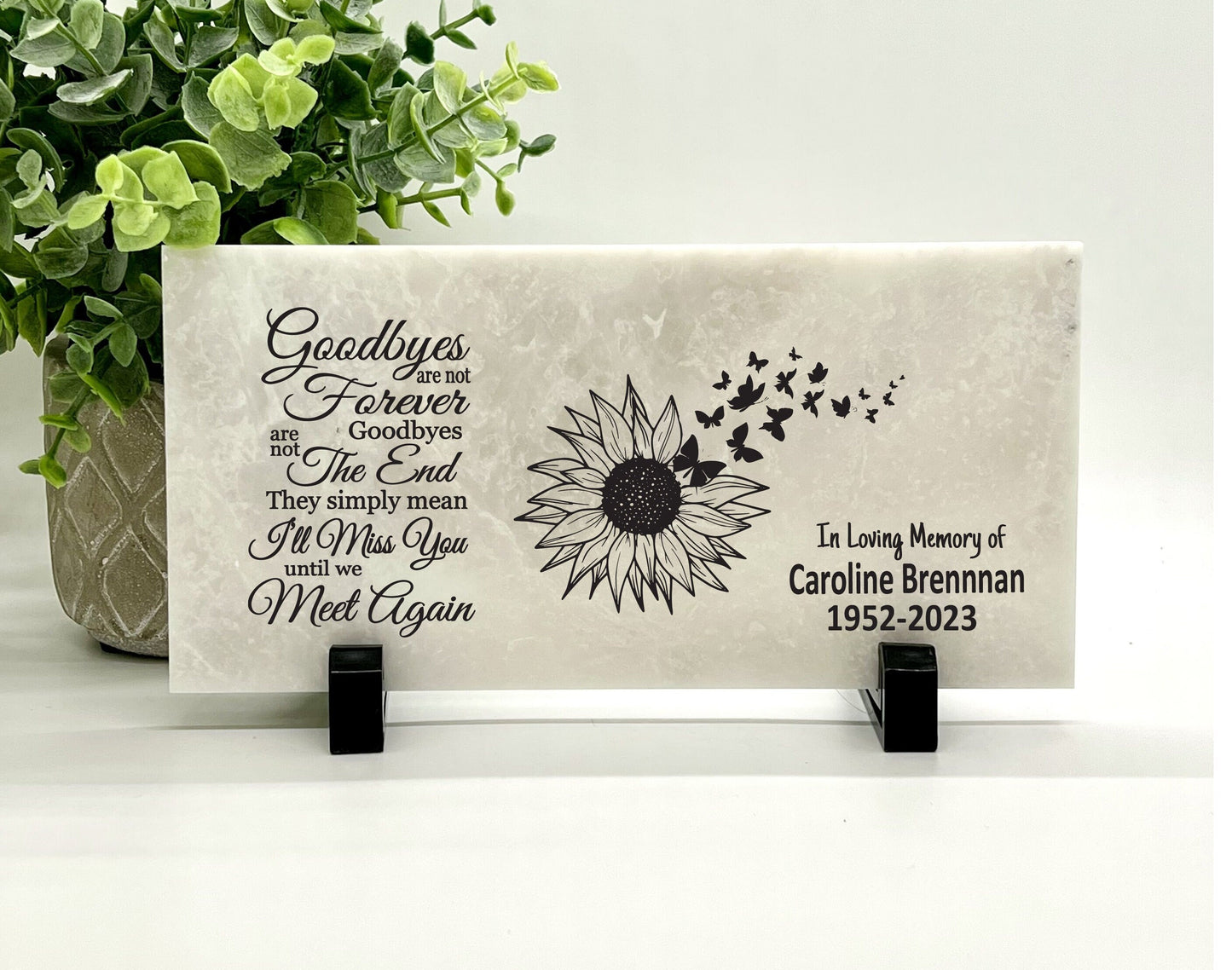 Memorial Stone - Sympathy Gift Bereavement Gift Funeral Gift - Sunflower Memorial - Memorial Gift - Condolence Gift - Custom Memorial