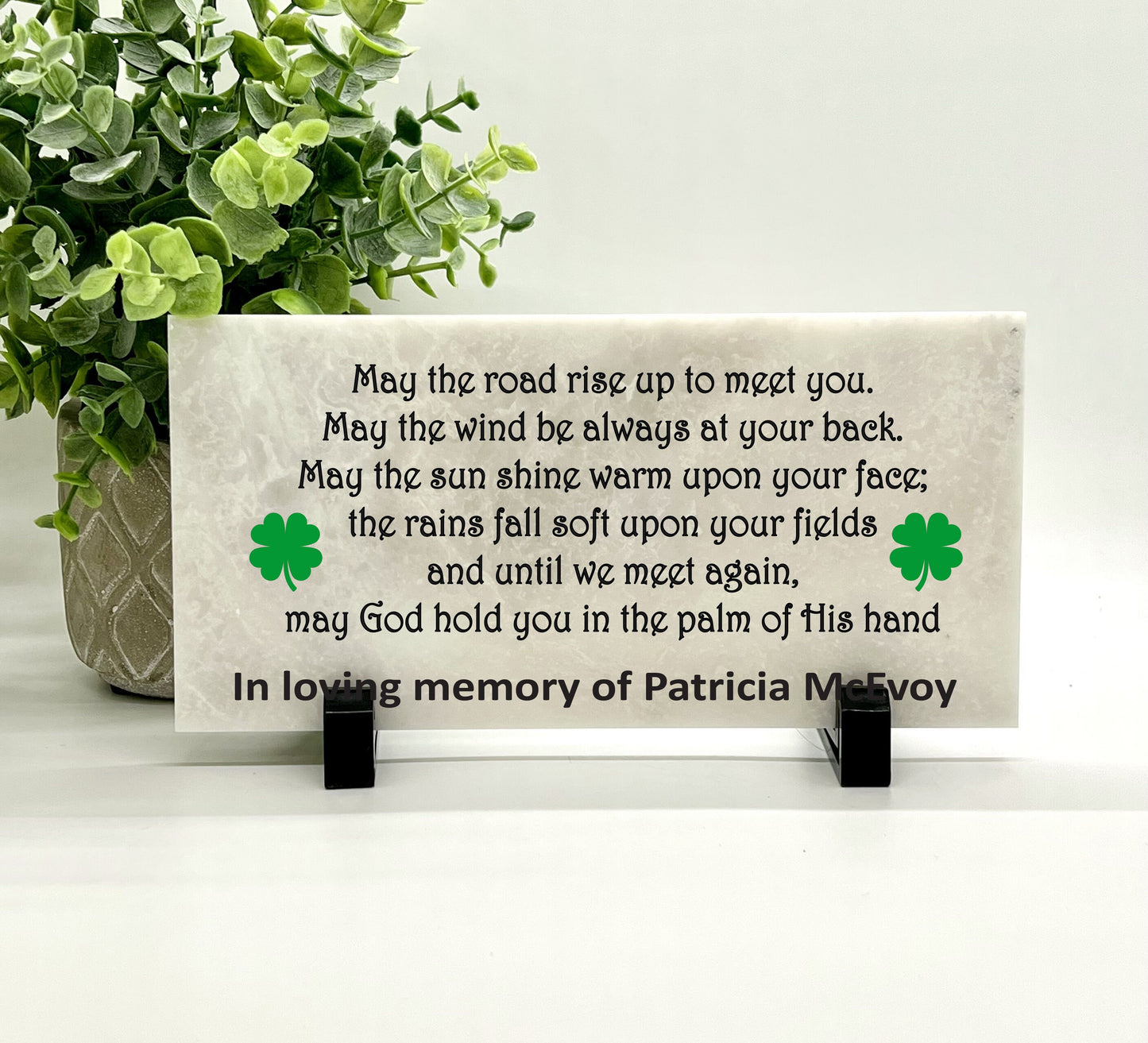 Memorial Stone - Sympathy Gift Bereavement Gift Funeral Gift - Irish Prayer - Condolence Gift - Custom Memorial Gift - Shamrock