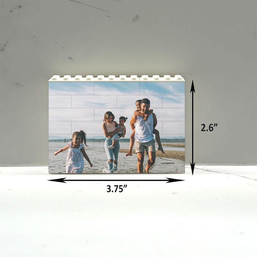 Personalized custom puzzle for Adults or kids, Small Horizontal Photo Block Puzzle made from Lego Compatible Bricks, Unique photo gifts