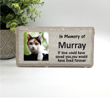 Cat Photo Memorial Stone - Personalized with your photo