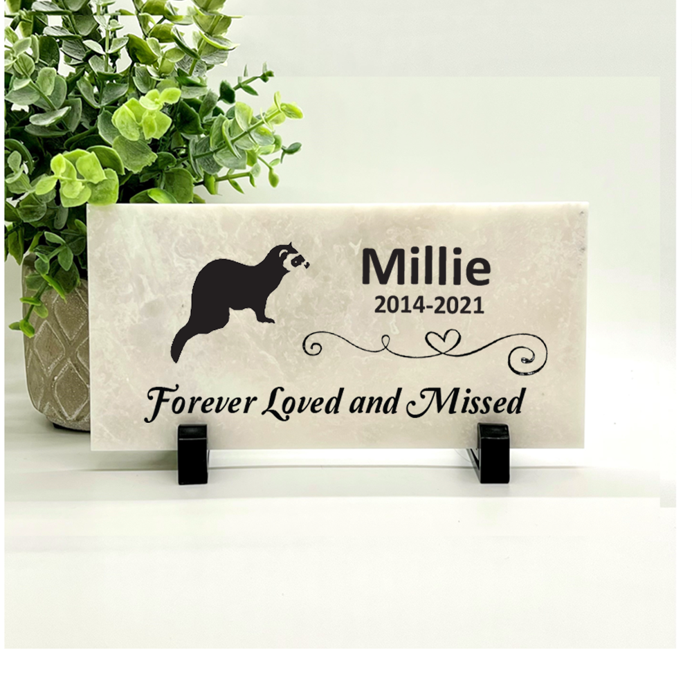 Ferret Memorial Stone - Forever Loved and Missed