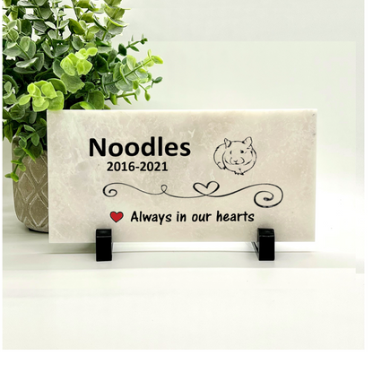 Guinea Pig Memorial Stone - Always in our hearts