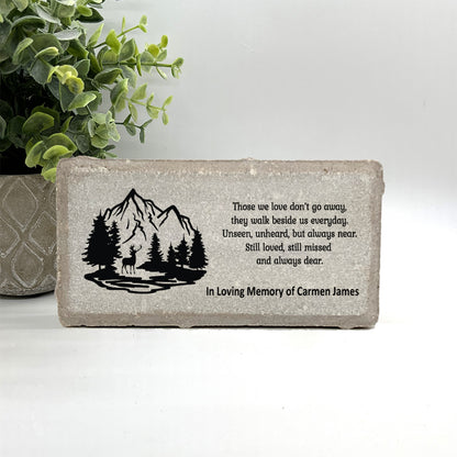 Memorial Stone - Sympathy Gift  Bereavement Gift  Funeral Gift - Hunter Memorial - Condolence Gift - Custom Memorial Gift - Deer in Trees