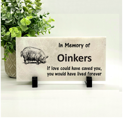 Pig Memorial Stone - Personalized Pig Keepsake - Pig Sympathy Gift - Loss of Pig