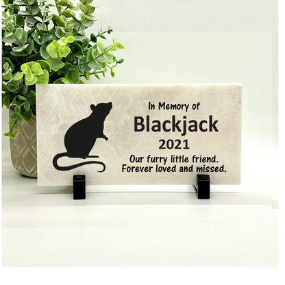 Rat / Mouse Memorial Stone- Personalized Pet Keepsake - Pet Memorial Stone