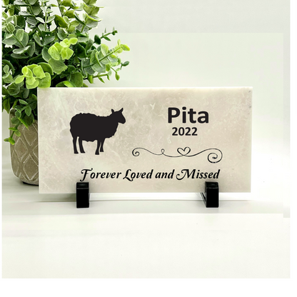 Sheep Memorial Stone - Forever Loved and Missed