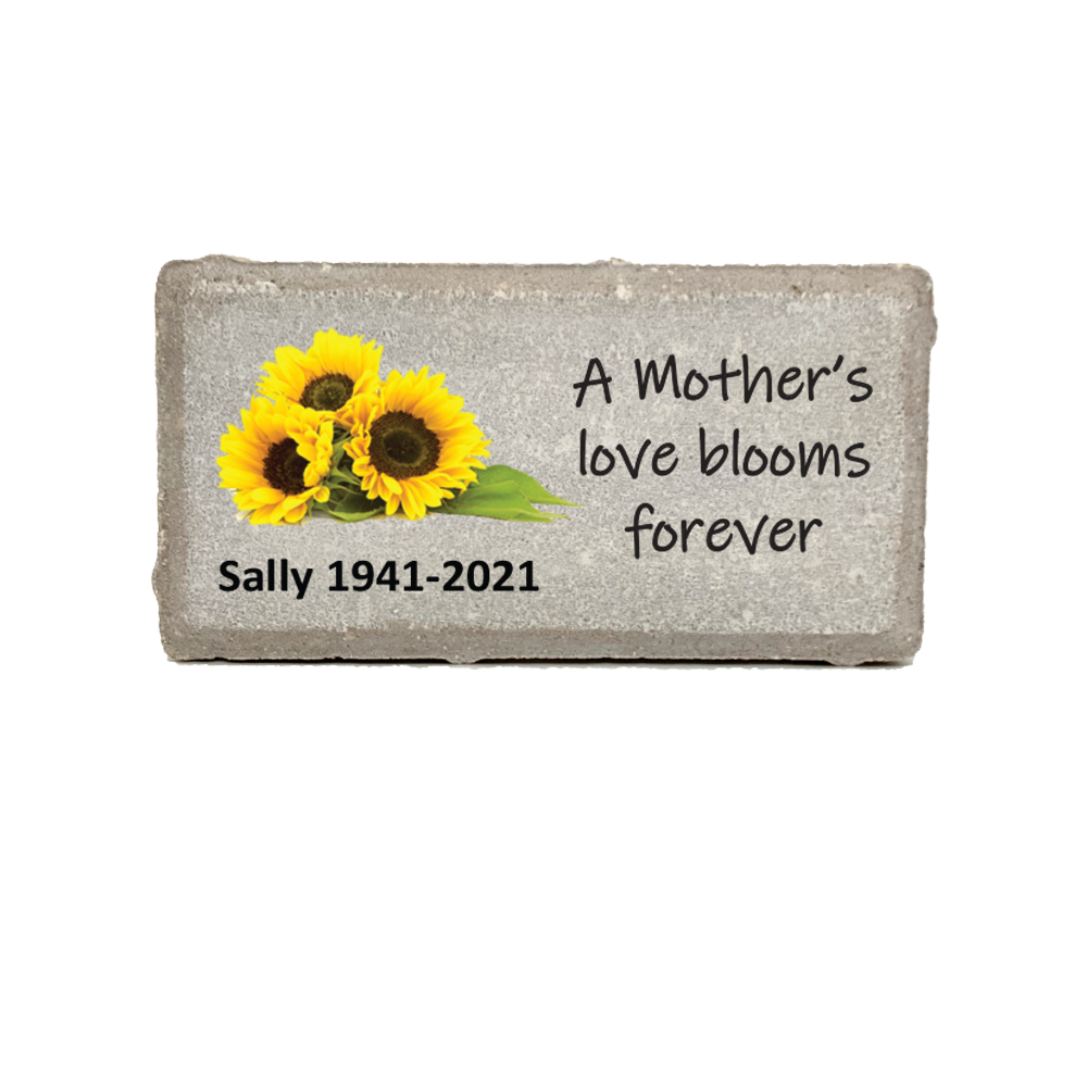 Sunflower Memorial Stone - A Mothers' love blooms forever