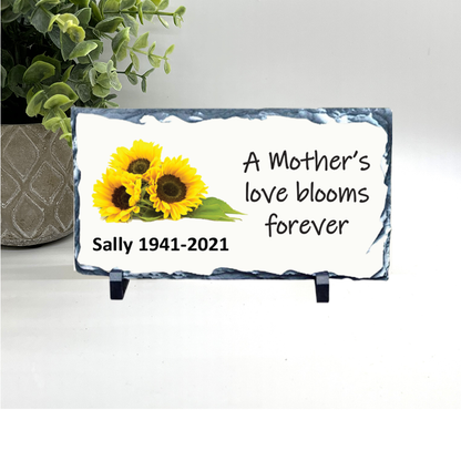 Sunflower Memorial Stone - A Mothers' love blooms forever