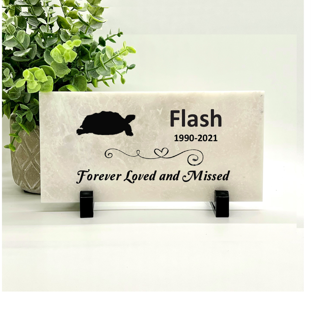 Turtle Memorial Stone - Forever Loved and Missed