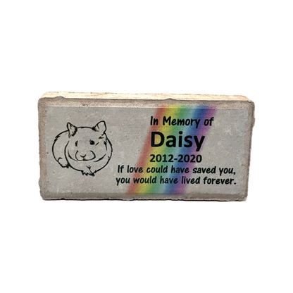 Guinea Pig Memorial Stone - Rainbow Bridge - If love could have saved you, you would have lived forever