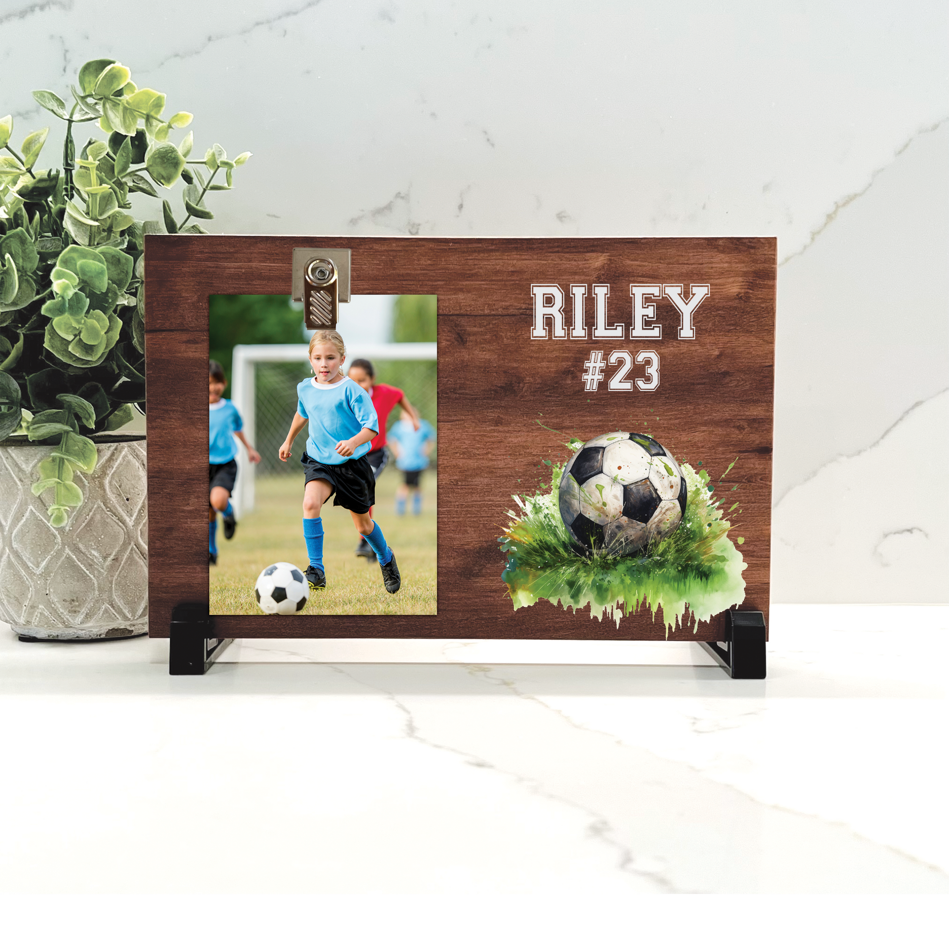 Customize your cherished moments with our Soccer Personalized Picture Frame available at www.florida-funshine.com. Create a heartfelt gift for family and friends with free personalization, quick shipping in 1-2 business days, and quality crafted picture frames, portraits, and plaques made in the USA."