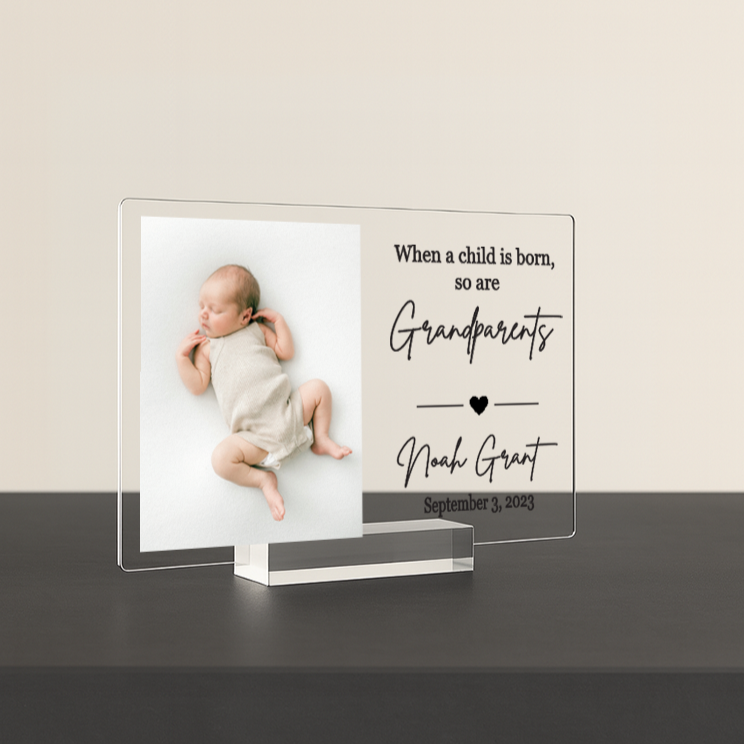 Custom Frame for New Grandparents - When a child is born so are Grandparents