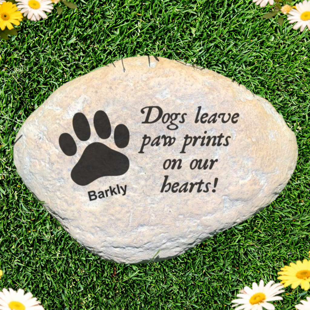Personalized Dog Memorial Stone – Paw Print Sympathy Gift