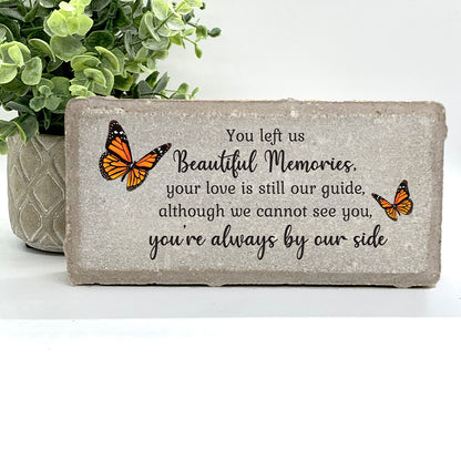 Personalized Butterfly Memorial Gift with a variety of indoor and outdoor stone choices at www.florida-funshine.com. Our Personalized Family And Friends Memorial Stones serve as heartfelt sympathy gifts for those grieving the loss of a loved one, ensuring a lasting tribute cherished for years. Enjoy free personalization, quick shipping in 1-2 business days, and quality crafted memorials made in the USA.