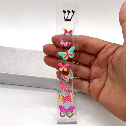 Butterfly Mezuzah - Acrylic Mezuzah - with or without name