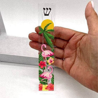 Flamingo Mezuzah - Tropical Theme Mezuzah