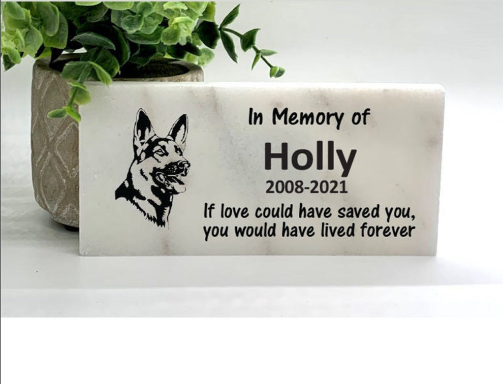 German Shepherd Memorial Stone - Personalized Pet Sympathy Gift - Pet loss