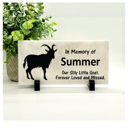 Goat Memorial Stone - Our Silly Little Goat. Forever Loved and Missed