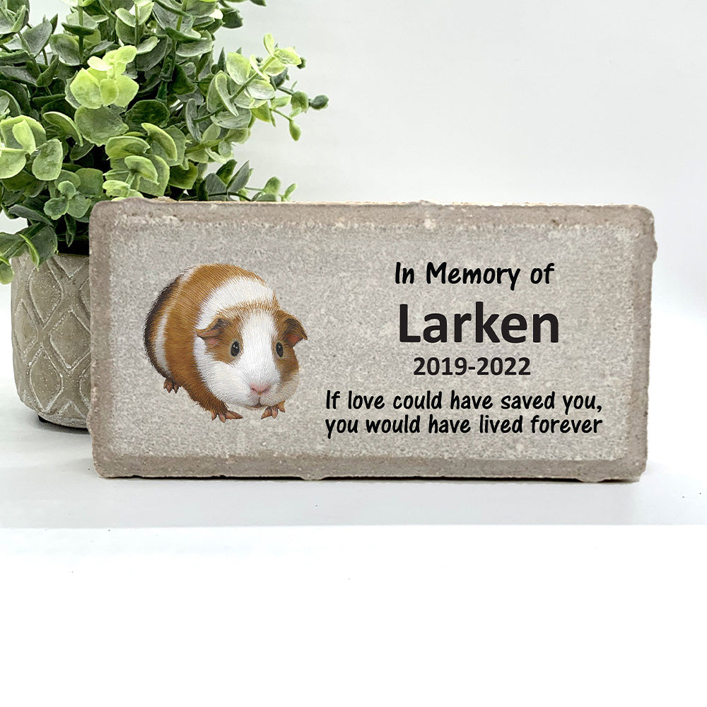 Personalized Guinea Pig Memorial Gifts with a variety of indoor and outdoor stone choices at www.florida-funshine.com. Our Custom Pet Memorial Stones serve as heartfelt sympathy gifts for those grieving a pet loss, ensuring a lasting tribute cherished for years. Enjoy free personalization, quick shipping in 1-2 business days, and quality crafted memorials made in the USA.