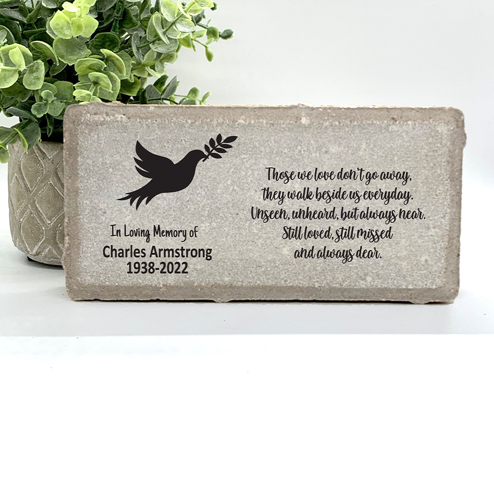 Personalized Dove Memorial Gift with a variety of indoor and outdoor stone choices at www.florida-funshine.com. Our Personalized Family And Friends Memorial Stones serve as heartfelt sympathy gifts for those grieving the loss of a loved one, ensuring a lasting tribute cherished for years. Enjoy free personalization, quick shipping in 1-2 business days, and quality crafted memorials made in the USA.