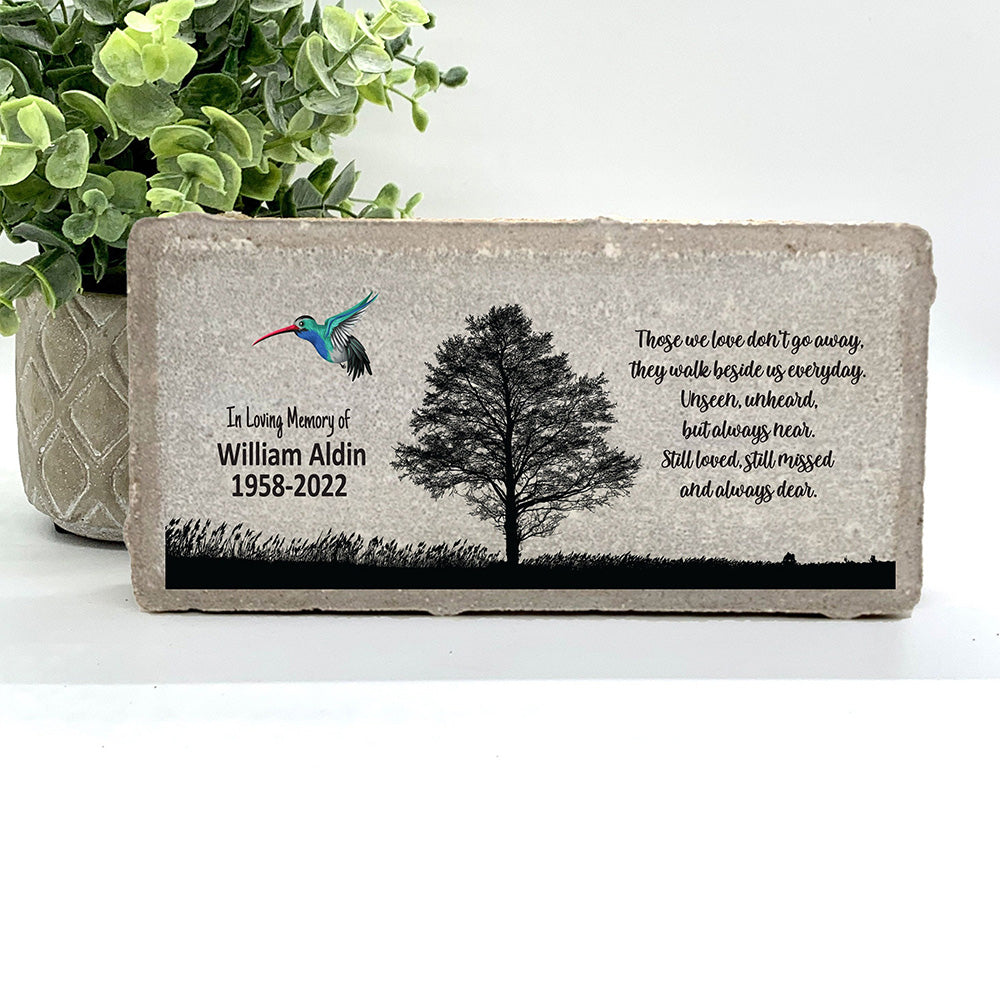 Personalized Hummingbird Memorial Gift with a variety of indoor and outdoor stone choices at www.florida-funshine.com. Our Personalized Family And Friends Memorial Stones serve as heartfelt sympathy gifts for those grieving the loss of a loved one, ensuring a lasting tribute cherished for years. Enjoy free personalization, quick shipping in 1-2 business days, and quality crafted memorials made in the USA.