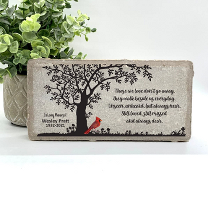 Personalized Cardinal Memorial Gift with a variety of indoor and outdoor stone choices at www.florida-funshine.com. Our Personalized Family And Friends Memorial Stones serve as heartfelt sympathy gifts for those grieving the loss of a loved one, ensuring a lasting tribute cherished for years. Enjoy free personalization, quick shipping in 1-2 business days, and quality crafted memorials made in the USA.