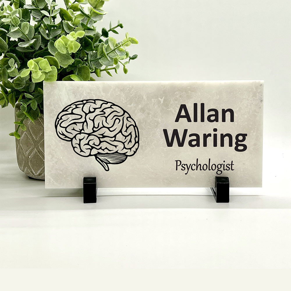 Psychologist Name Plate - Marble Brain Name Plate