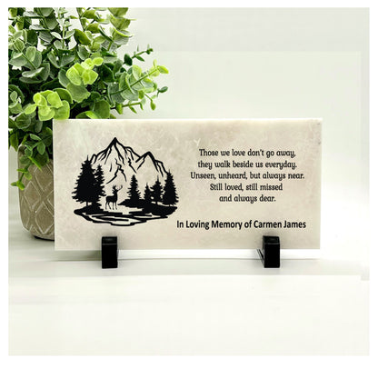 Memorial Stone - Sympathy Gift  Bereavement Gift  Funeral Gift - Hunter Memorial - Condolence Gift - Custom Memorial Gift - Deer in Trees