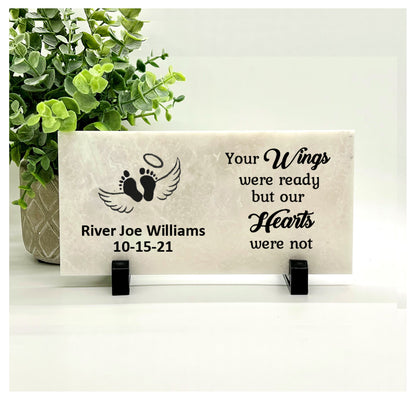 Baby Memorial Stone - Your wings were ready but our hearts were not