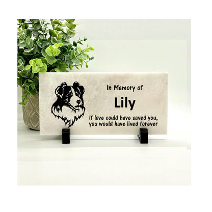 Border Collie Memorial Stone - Personalized Dog Sympathy Gift